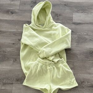 Women's Comfort Pastel Green Shorts and Sweatshirt set size XS